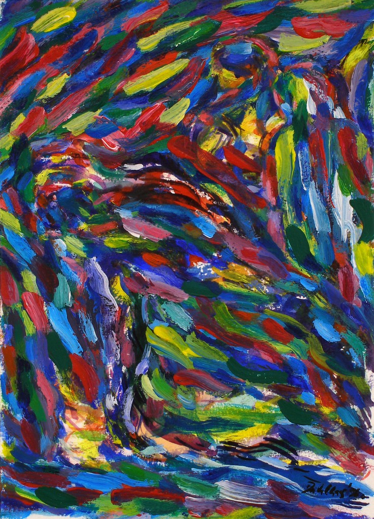Olaf Dahlhaus- 1996, Beweinung, Acryl auf Papier, 67 x 52 cm