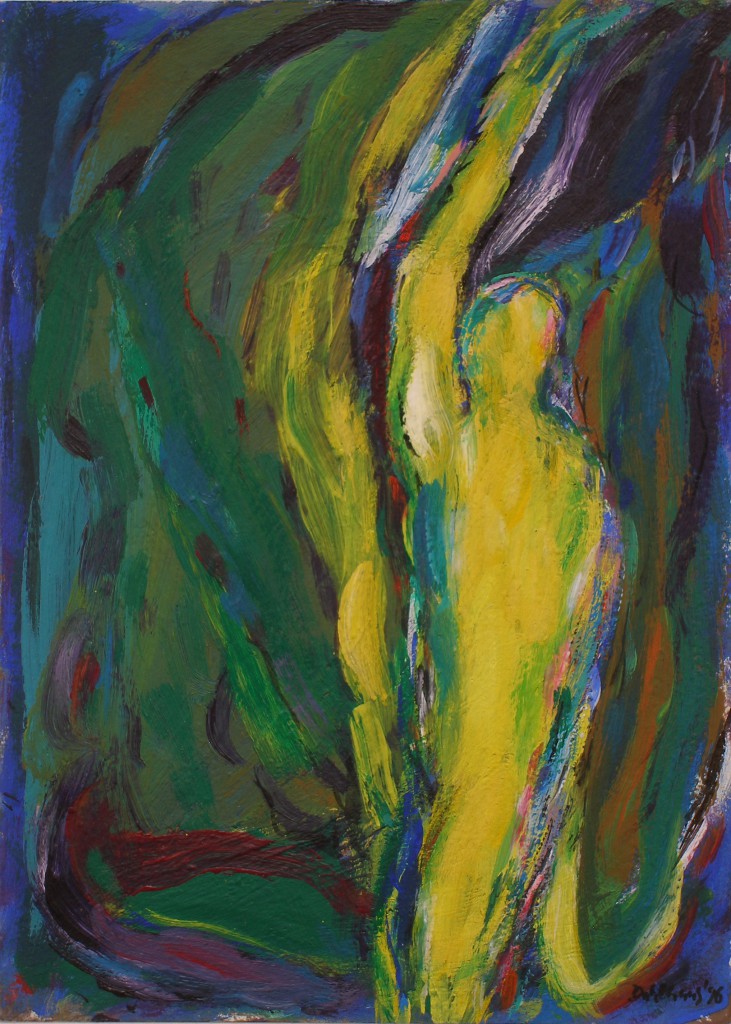 Olaf Dahlhaus- 1996, Auferstehung, Acryl auf Papier, 67 x 52 cm