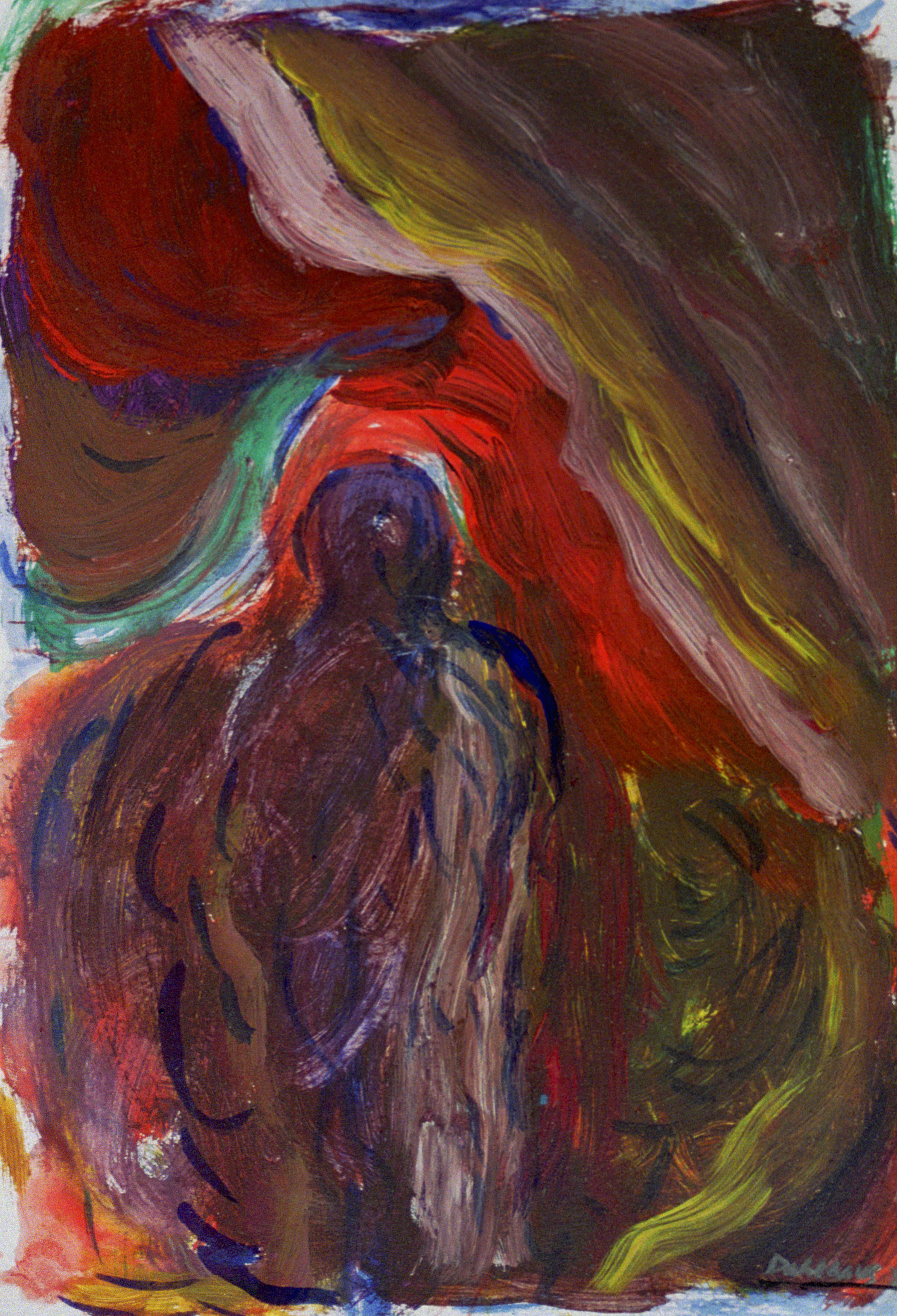 Olaf Dahlhaus- 1996, Auferstehung, Acryl auf Papier, 67 x 52 cm
