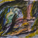 Olaf Dahlhaus- 1996, Unter dem Kreuz, Mischtechnik auf Papier, 60 x 40 cm