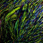Olaf Dahlhaus- 1996, Auf dem Wasser gehen, Acryl auf Nessel, 160 x 140 cm