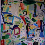 Olaf Dahlhaus- 2009, Treffen der Formen, Acryl auf Papier, 150 x 115 cm