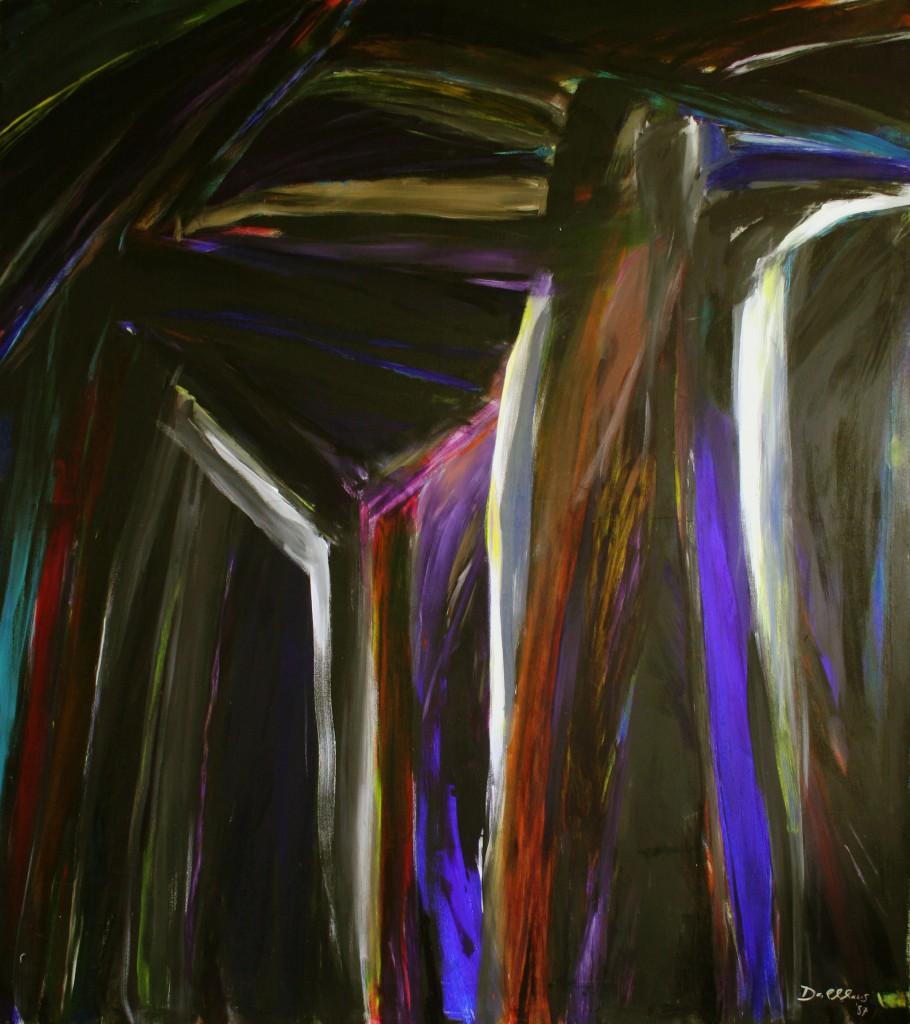 Olaf Dahlhaus- 1987, Gerüst, Acryl auf Nessel, 175 x 155 cm