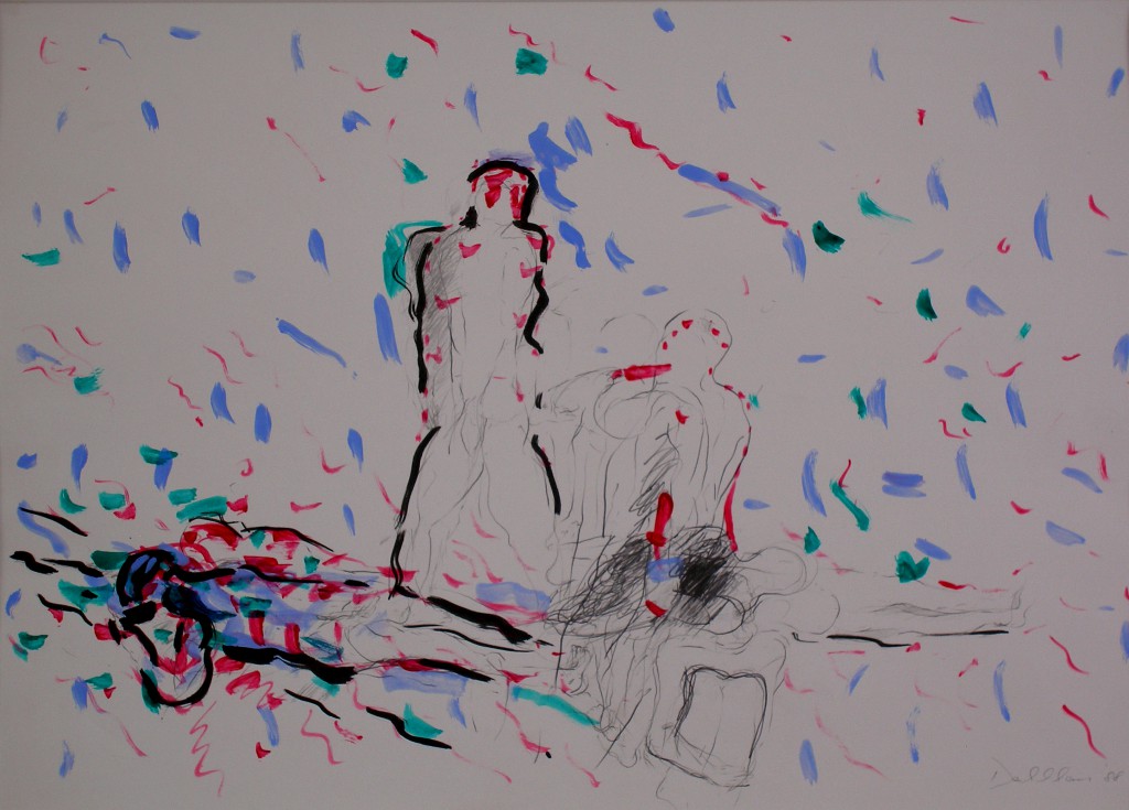 Olaf Dahlhaus- 1988, Traumfiguren 1, Mischtechnik, 70 x 50 cm