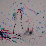 Olaf Dahlhaus- 1988, Traumfiguren 1, Mischtechnik, 70 x 50 cm