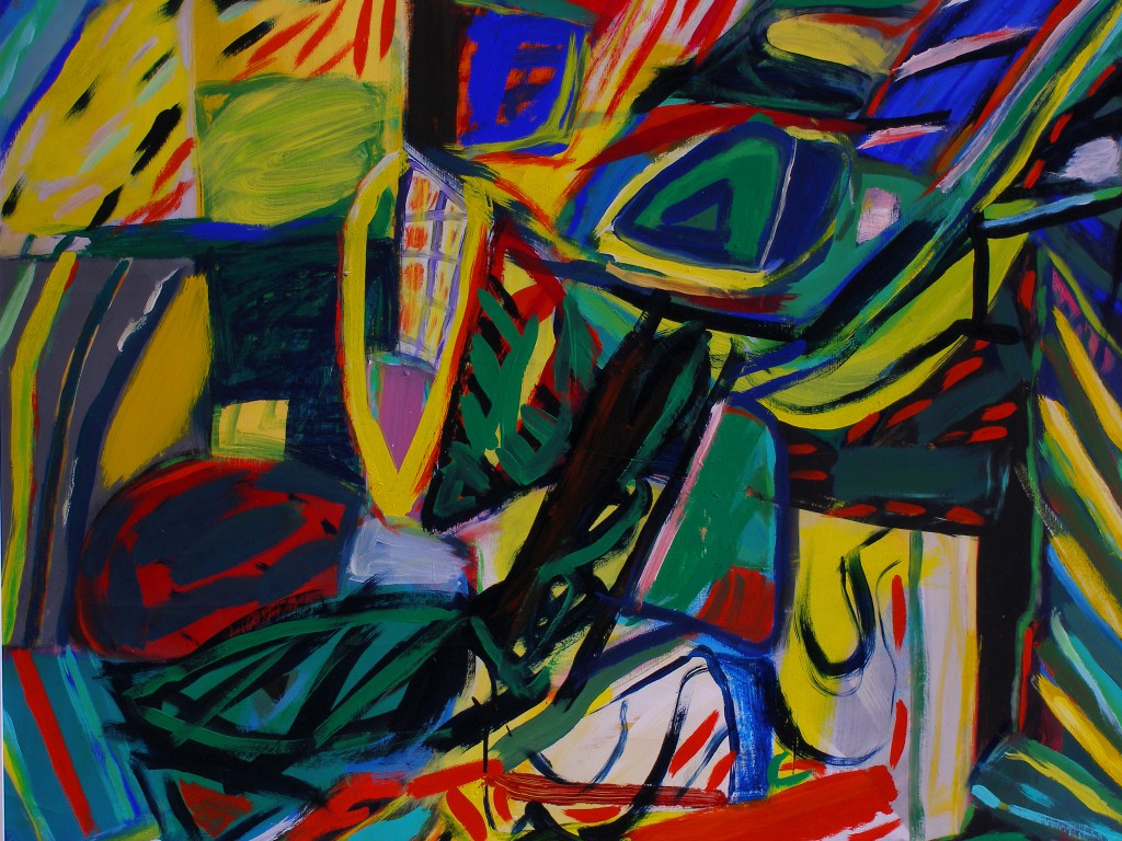 Olaf Dahlhaus- 1996, Tisch, Acryl auf Papier, 125 x 100 cm