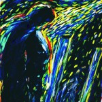 Olaf Dahlhaus- 1996, Nachtgang, Acryl auf Papier, 110 x 80 cm