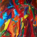 Olaf Dahlhaus- 1985, Ohne Titel, Acryl auf Papier, 145 x 120 cm