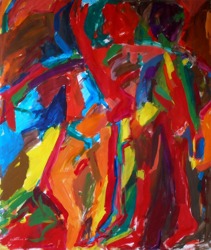 Olaf Dahlhaus- 1985, Ohne Titel, Acryl auf Papier, 145 x 120 cm