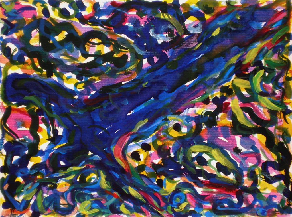 Olaf Dahlhaus- 2009, Taufe, Mischtechnik auf Papier, 67 x 52cm