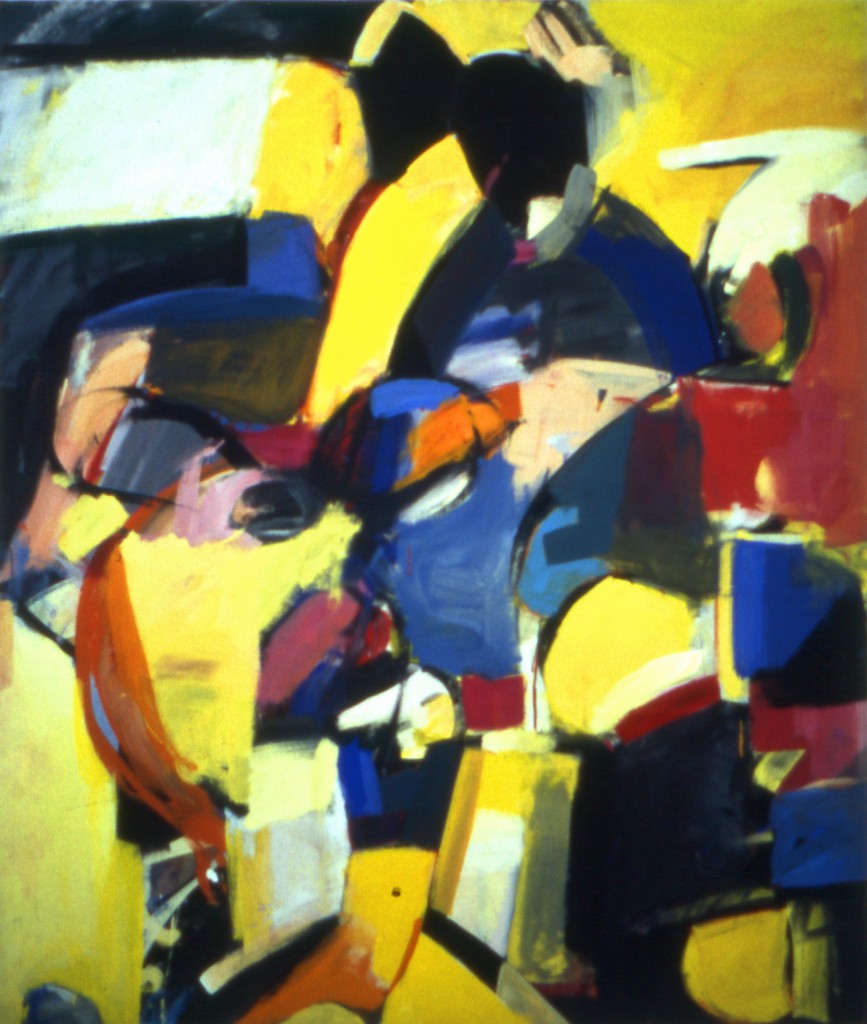Olaf Dahlhaus- 1984, Figuren mit Schiffsschraube, Acryl auf Papier, 145 x 120 cm