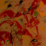 Olaf Dahlhaus- 1985, Gesichter, Acryl auf Nessel, 175 x 145 cm