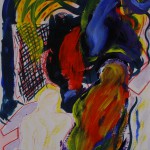 Olaf Dahlhaus- 1996, Entkleidung, Acryl auf Papier, 67 x 52 cm