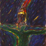 Olaf Dahlhaus- 1996, Kreuz, Acryl auf Papier, 67 x 52 cm