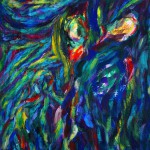 Olaf Dahlhaus- 1996, Kreuzabnahme, Acryl auf Papier, 67 x 52 cm